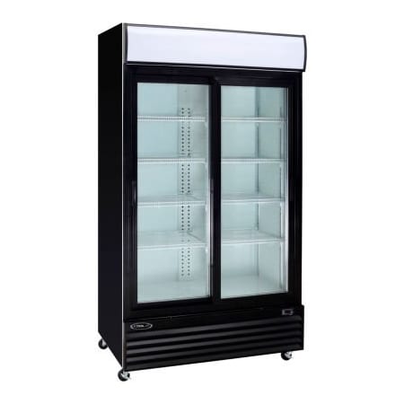 Mvp Group Corporation Kool-It - Refrigerated Merchandiser, 2 Glass Doors, 50 Cu. Ft., Black, 79-1/2"H x 52-3/8"W KSM-50